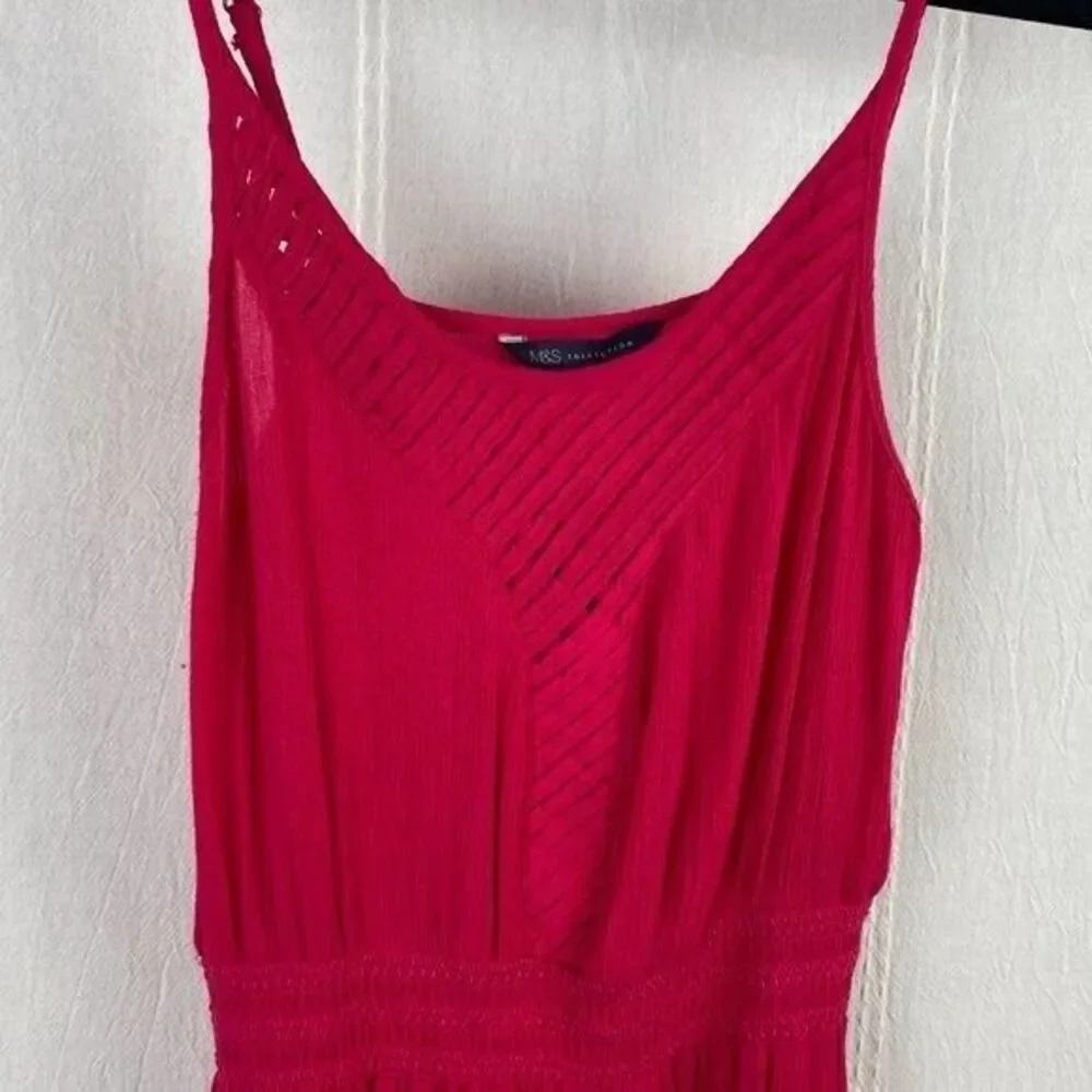 Marks & Spencer M&S Collection Hot Pink Sleeveless Flowy Beach Dress Size 6 - Picture 2 of 10